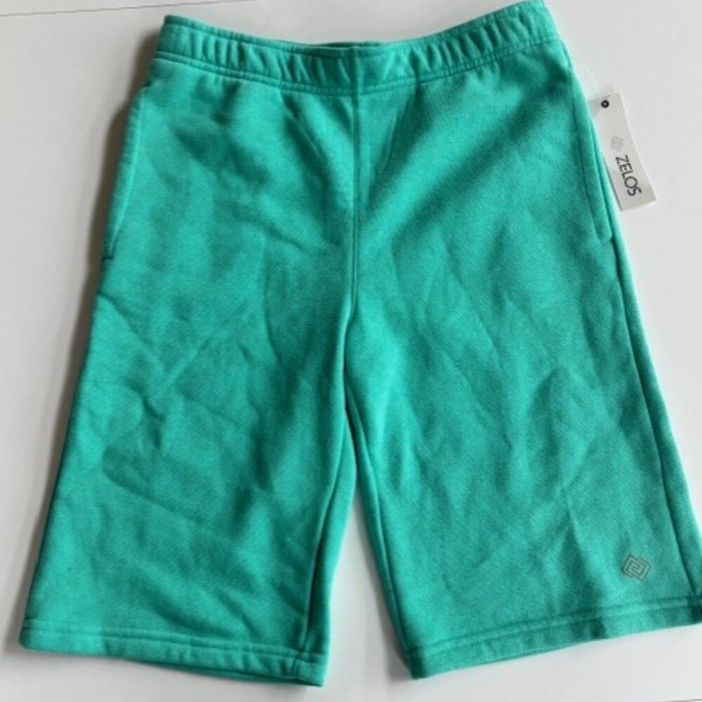 NWT Zelos Women's Green Sea 21' Athletic Terry Cloth Bermuda Shorts SZ L